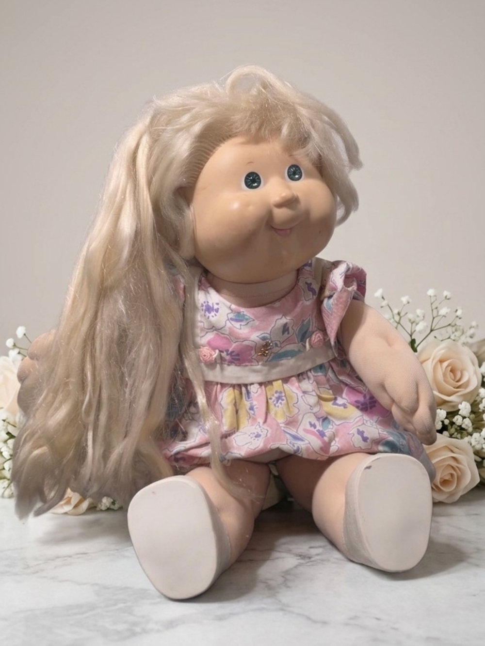 Vintage 1987 Cabbage Patch Kids Growing Hair Doll - Blonde / Green Eyes